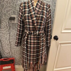 CAbi Polka Dot Coat - Cream and Black size small in great condition